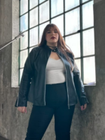 Campera Engomada Cuello Mao
