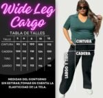 Cargo wide leg de bengalina negro - Imagen 4