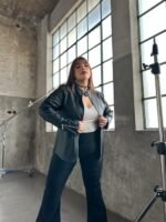 Campera Engomada Cuello Mao