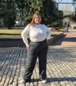 Pantalon Jercey con Piel - Imagen 2